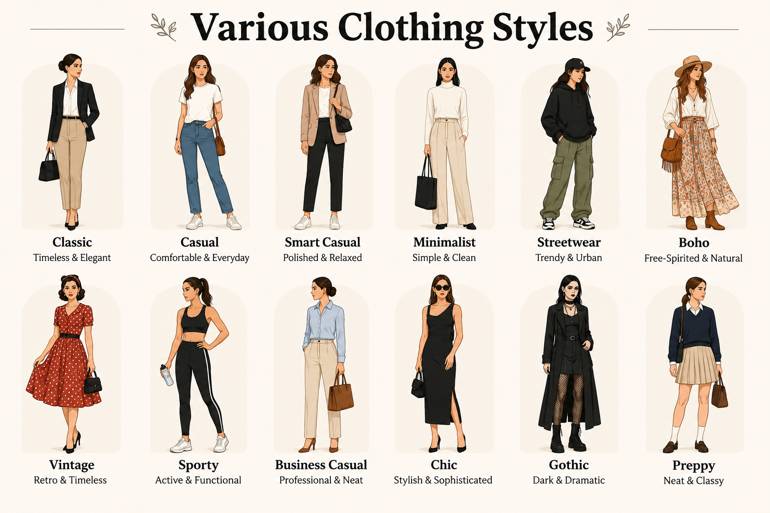 various clothing styles